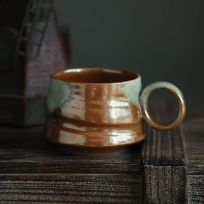 Gohobi Handmade Afternoon Japanese Stoneware Coffee Latte Mug and Saucer Set