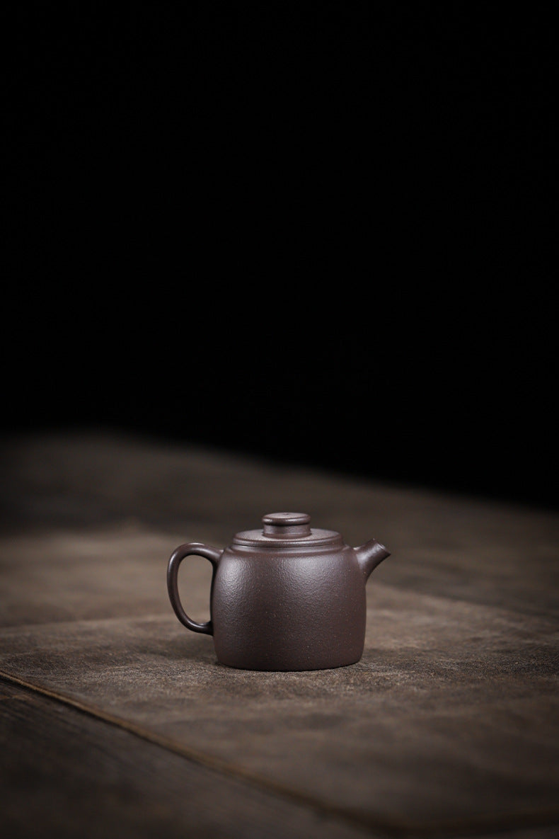 [Chingshui Tang 青水堂] Handmade Yixing Purple Zisha Clay Teapot  – 100ml Original Ore Sky Blue Clay Xiao Julun (Small Giant Wheel) Style, Thin-Walled Gongfu Teapot with Built-in Filter