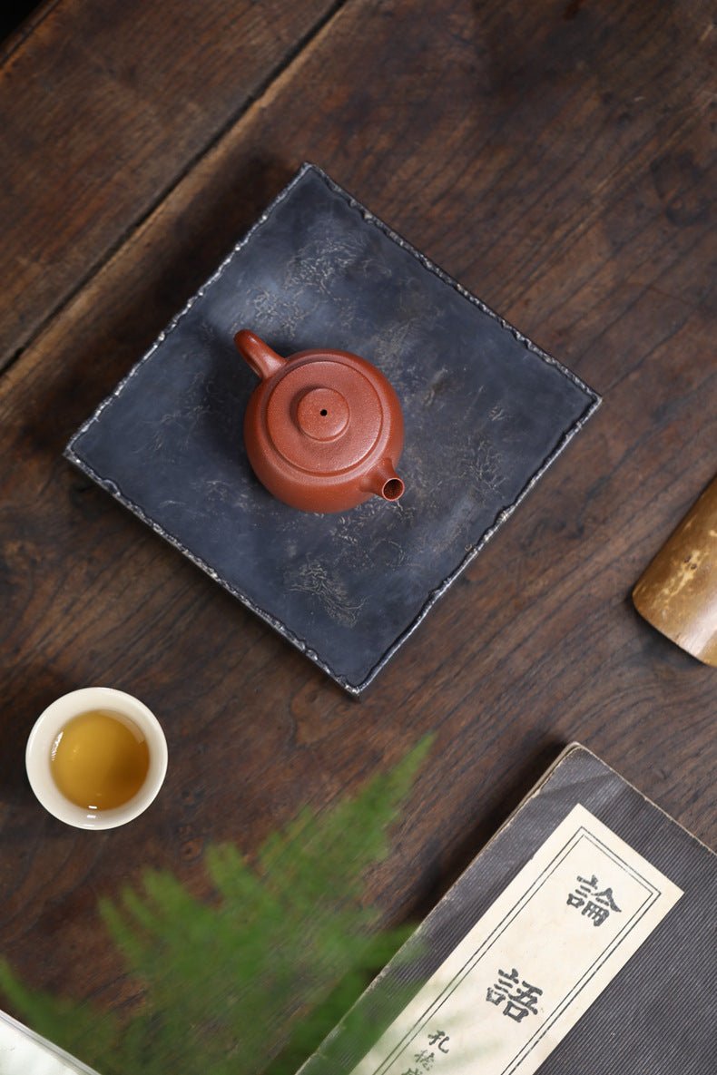 [Chingshui Tang 青水堂] Handmade Yixing Zisha Sandy Purple Clay Teapot – 100ml Handmade Jiangpo Clay Xiao Julun (Small Giant Wheel) Style Teapot, Thin-Walled Small Gongfu Teapot with Built-in Filter