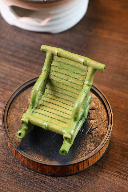 Gohobi Yixing Purple Clay Bamboo Rocking Chair Tea Pet – Handmade Tea Table Ornament