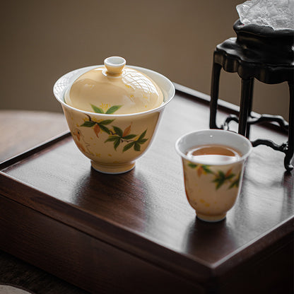 Gohobi Hand-Painted Osmanthus Rabbit Gaiwan