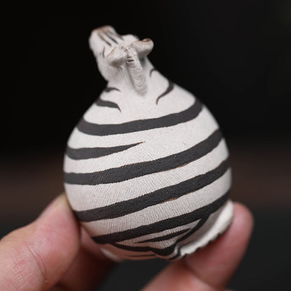 Gohobi Handmade Ceramic YiXing Clay Zebra Ornament Tea pet