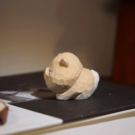 Gohobi Hand-Carved Meditating Shiba Inu Figurine