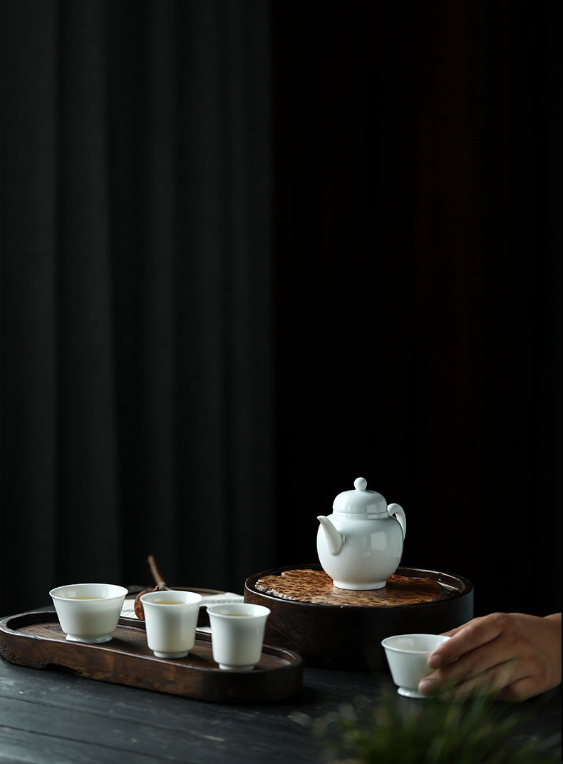 Gohobi Jingdezhen Sweet White Porcelain Teapot Set