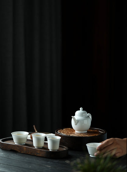 Gohobi Jingdezhen Sweet White Porcelain Teapot Set