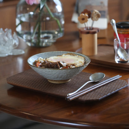 Gohobi Japanese-Inspired Dotted Cherry Wood Serving Tray