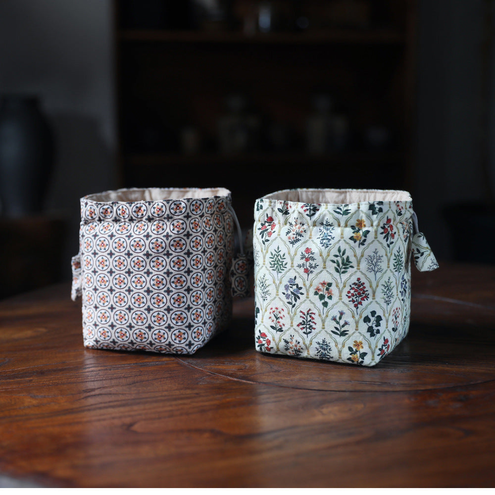 Gohobi Floral and Pot Pattern Teaware Storage Travel Bag