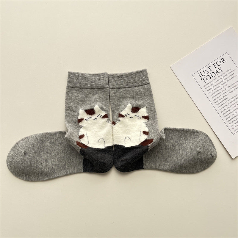Gohobi Fuzzy Big Cat Heel Socks