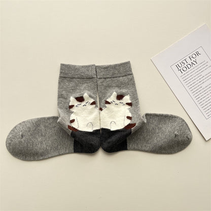 Gohobi Fuzzy Big Cat Heel Socks