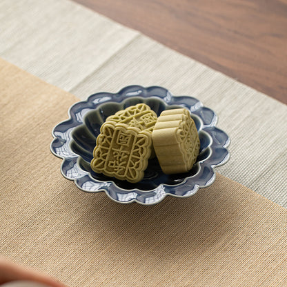 Gohobi, petite assiette de fruits glacés japonais traditionnels - Chrysanthème 001