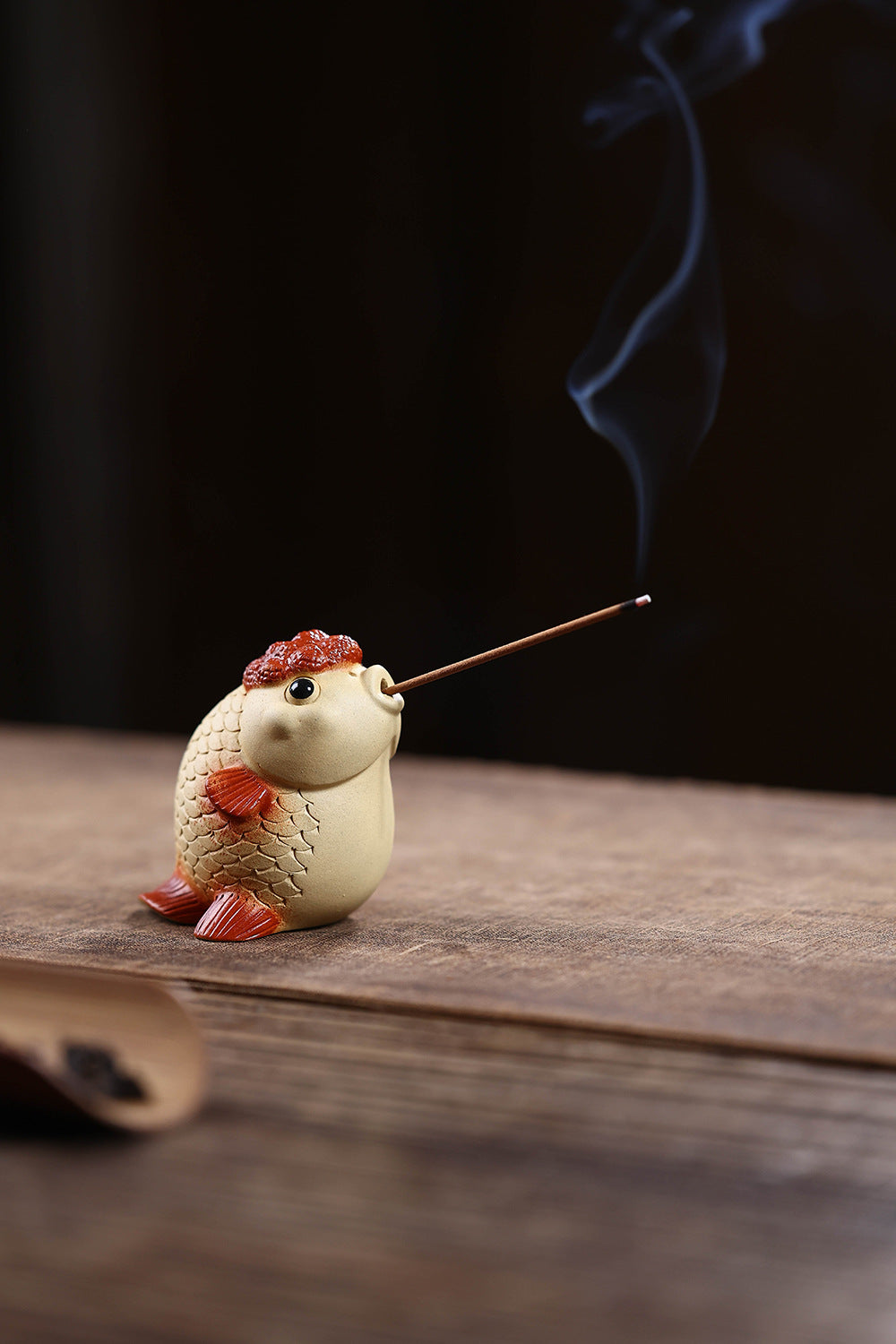 Gohobi Yixing Purple Clay Goldfish Tea Pet – Handmade Incense Holder Ornament