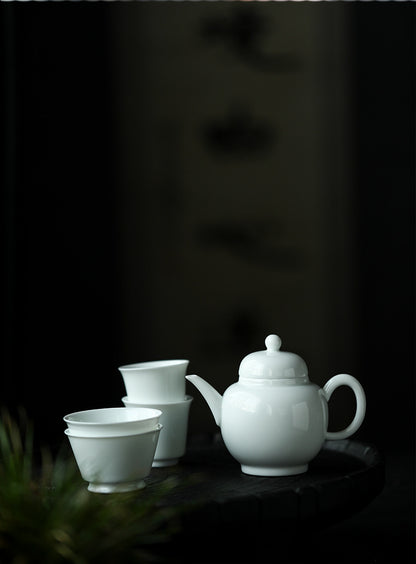Gohobi Jingdezhen Sweet White Porcelain Teapot Set