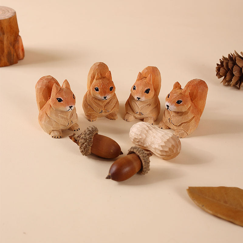 Gohobi Handcrafted Wooden Squirrel Ornament