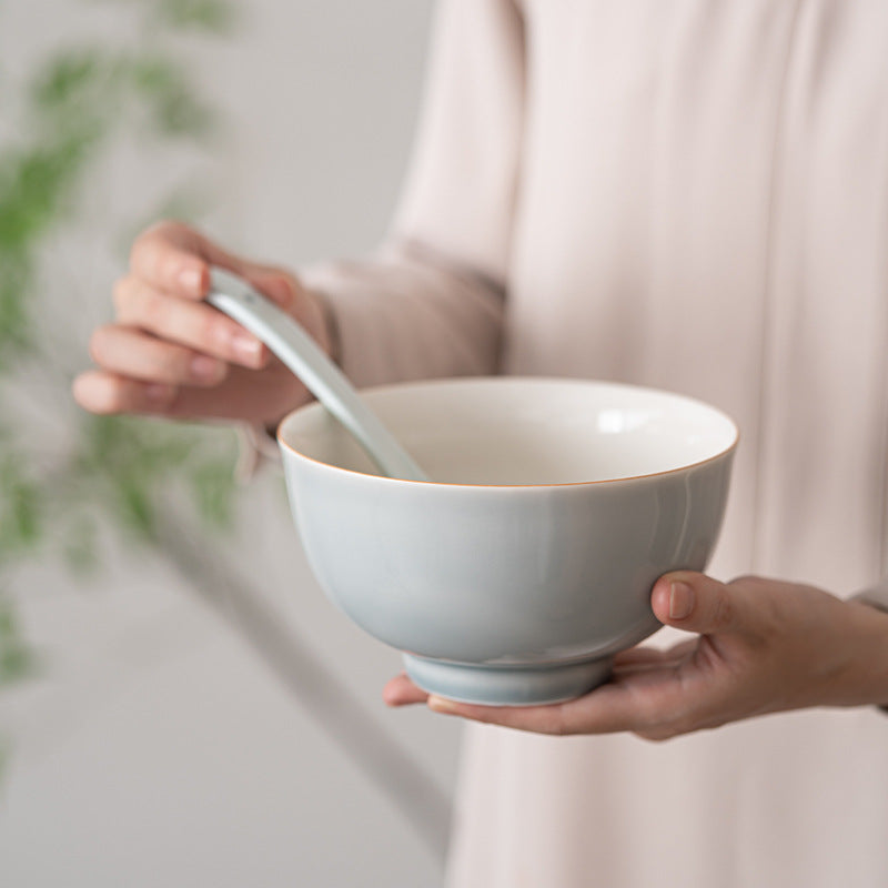 Gohobi Japanese Style Ice Grey and Green Bowl
