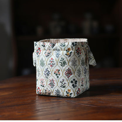 Gohobi Floral and Pot Pattern Teaware Storage Travel Bag