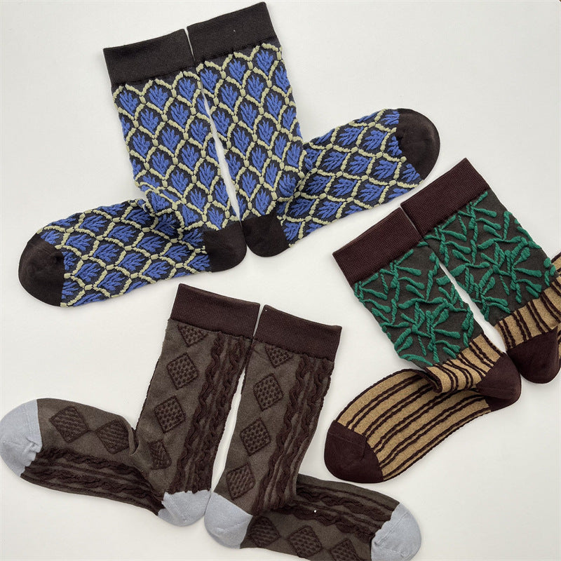 Gohobi Japanese 3D Floral Mid-Calf Socks