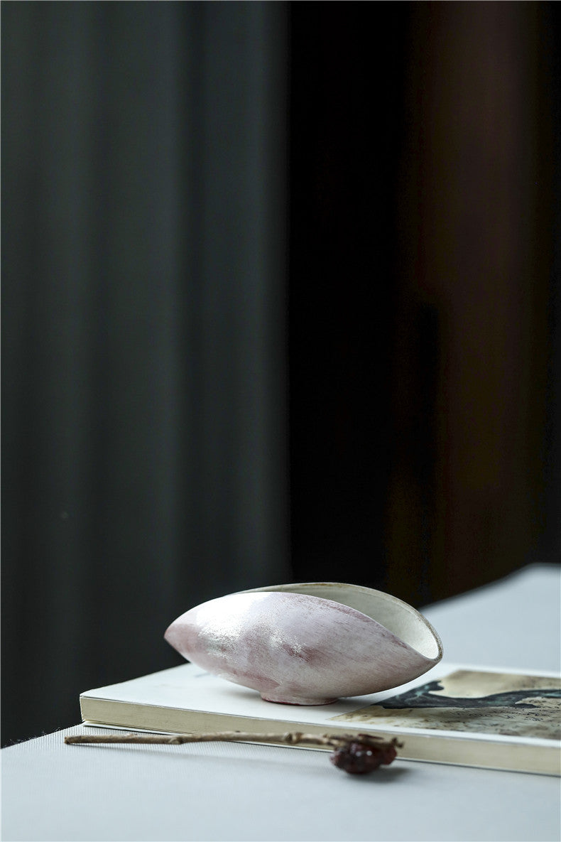 Gohobi Ceramic Gongfu Tea Pink and Silver Blushing Tea Scoop