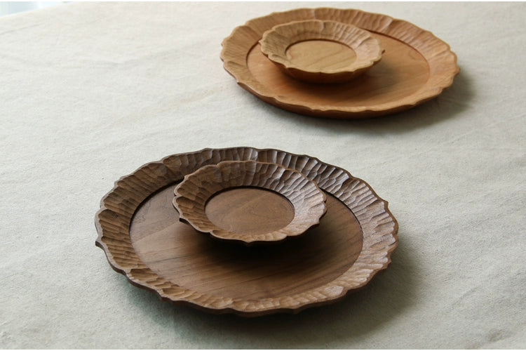 Gohobi Handcrafted Solid Wooden Lace-Edge Tray