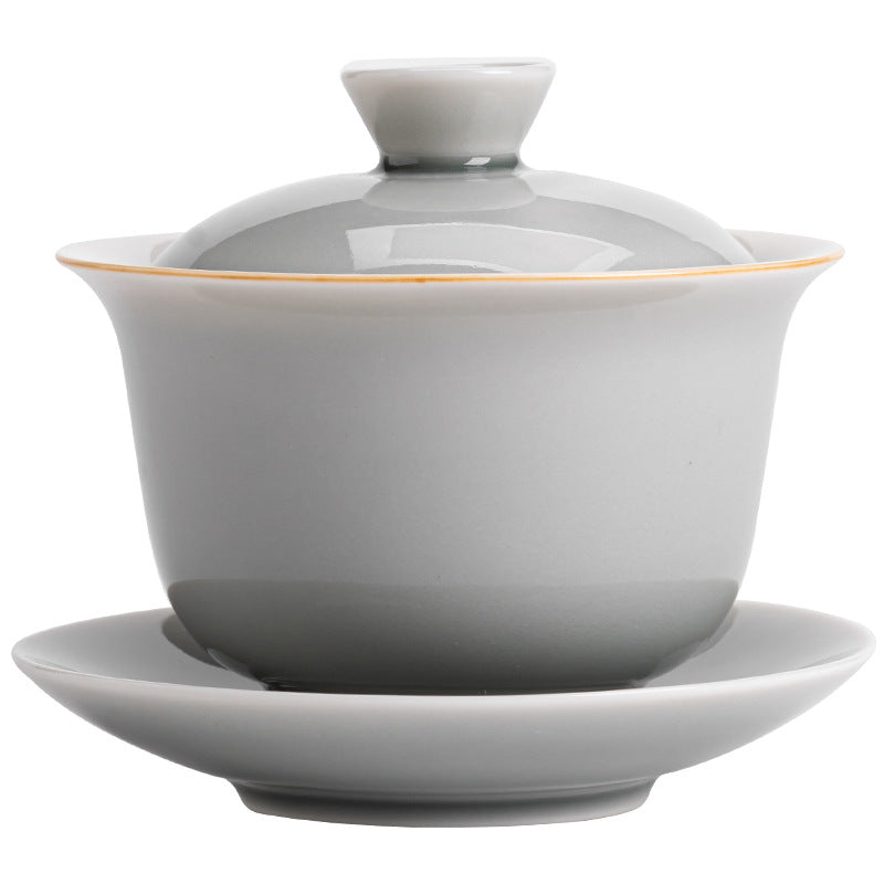 Gohobi Japanese-style Ice Ash Soot Glaze Sancai Gaiwan