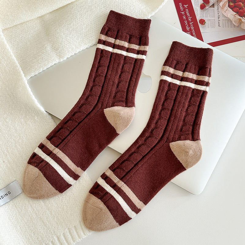 Gohobi Japanese Striped Medium Tube Socks