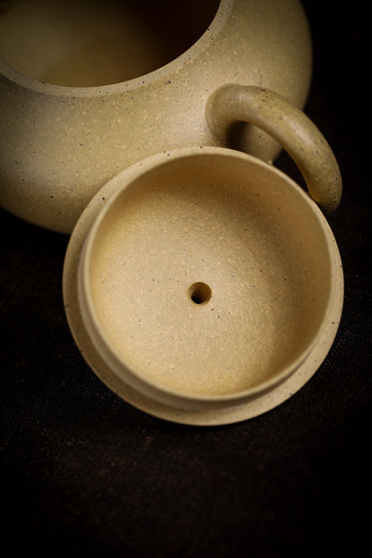 [Chingshui Tang 青水堂] Handmade Yixing Green Zisha Clay Junde Teapot – 110ml “Ben Lü” Clay Gongfu Teapot with Inner Push Hole, Thin-Walled Design for Chaozhou Brewing
