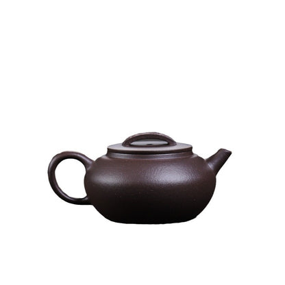[Chingshui Tang 青水堂] Handmade Yixing Purple Zisha Clay Teapot – 120ml Original Ore Tianqing Clay Ruihu (Auspicious Tiger) Style Gongfu Teapot with Built-in Filter