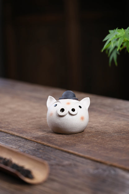 Gohobi Yixing Purple Clay Pig Head Teapot – Handmade Cute Pig Teapot