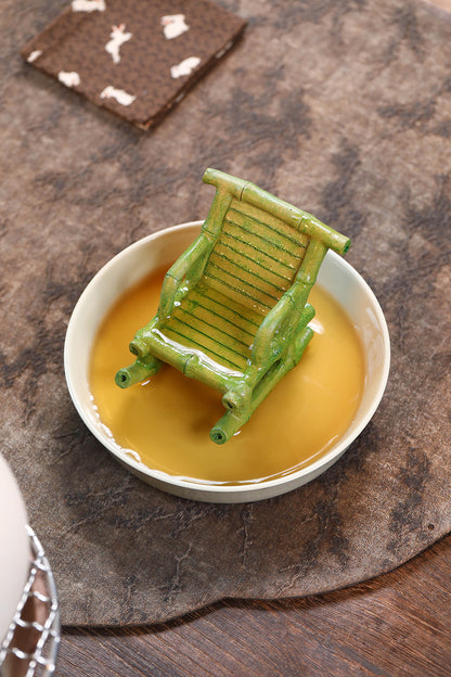 Gohobi Yixing Purple Clay Bamboo Rocking Chair Tea Pet – Handmade Tea Table Ornament