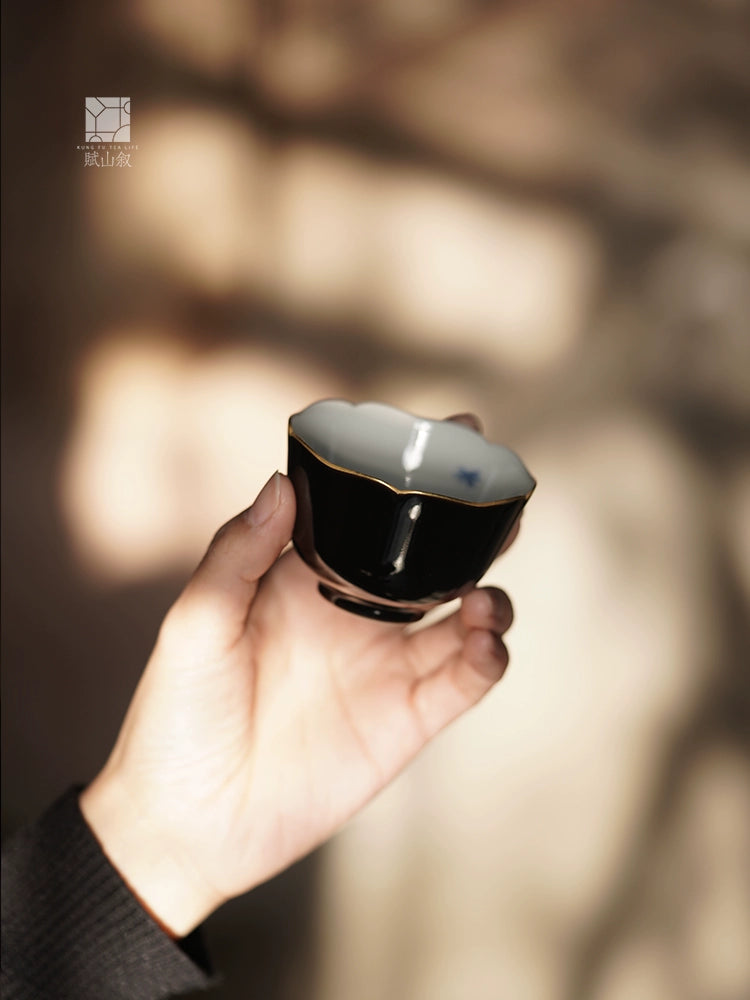 [賦山敘 x Gohobi] “Ink Bamboo & Crane” Kuikou Master Cup – Hand-Painted Jingdezhen Ceramic Tasting Cup