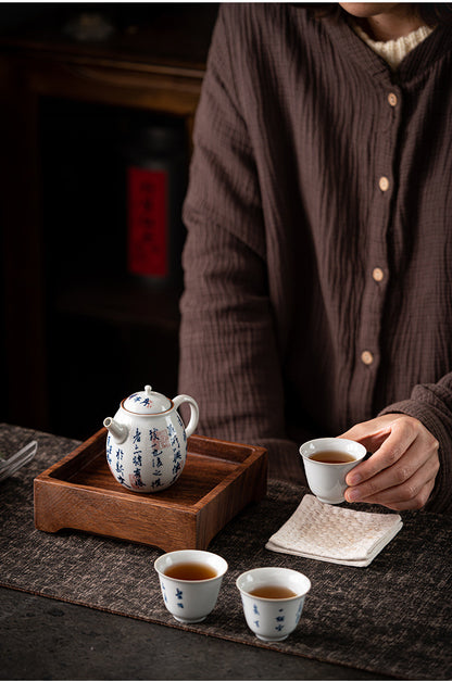 Gohobi Square Walnut Wooden Serving Tray Teapot Tray