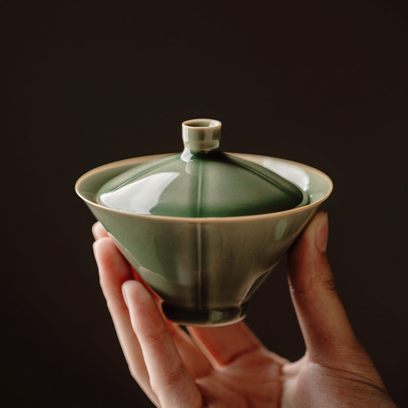 Gohobi Handmade Green and Beidge Gaiwan