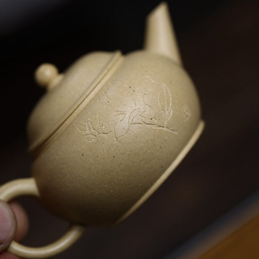 [Chingshui Tang 青水堂] Handmade Yixing Green Zisha Clay Xiaoping Teapot – 100ml Original Ore Benlu Caly with Inner Filter, Semi-Handmade Thin-Walled Gongfu Teapot
