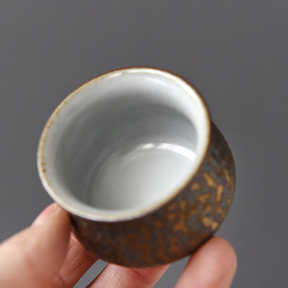 Gohobi Ceramic Gilded Hammer Pattern Black Tea Cup