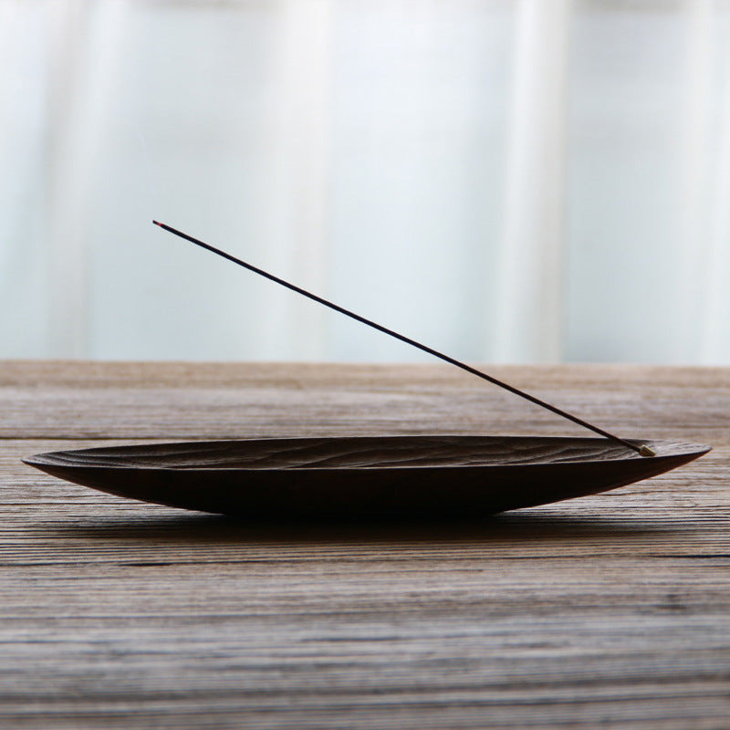 Gohobi Black Walnut Boat-Shaped Incense Holder