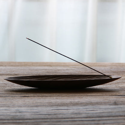 Gohobi Black Walnut Boat-Shaped Incense Holder