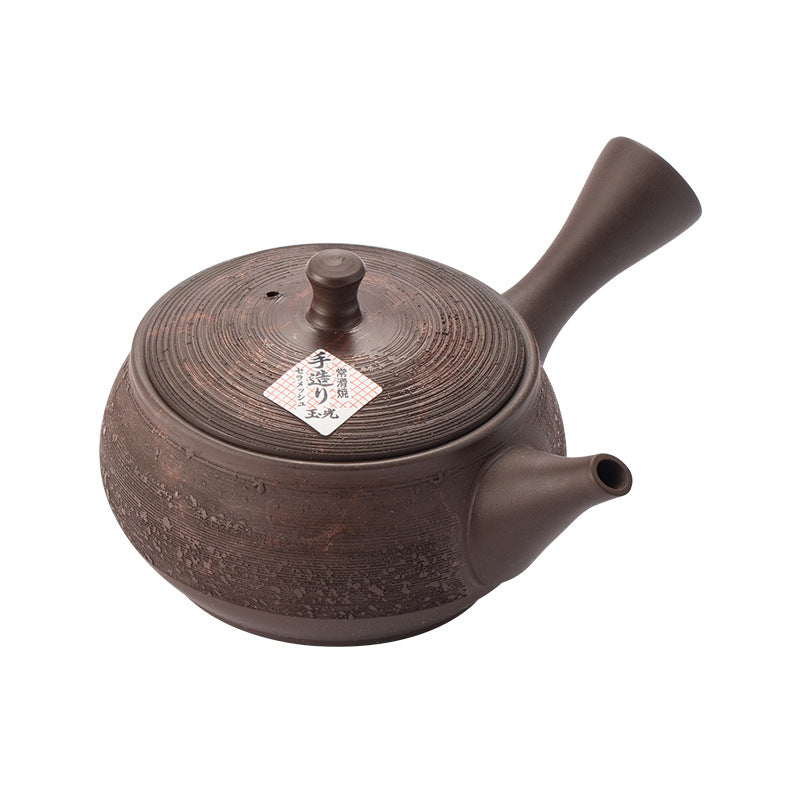 Gohobi Japanese Tokoraki Jade Glaze Side Handle Teapot – Retro Handmade Kyusu Tea Pot Coarse Pottery |Made in Japan