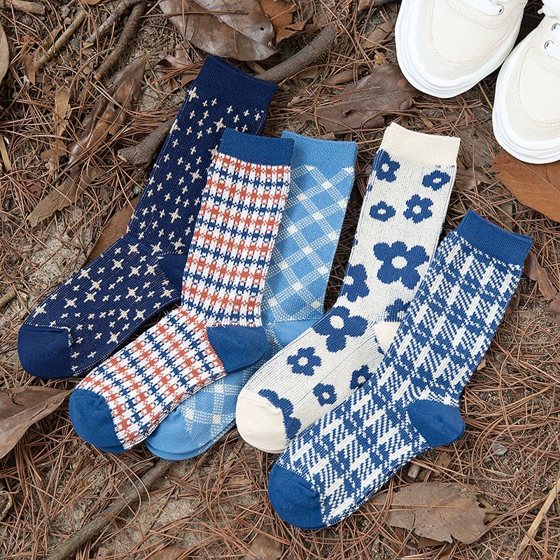 Gohobi Blue Cotton Socks