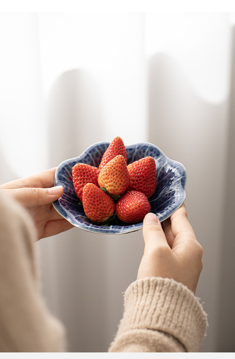 Gohobi Traditional Japanese Glazed Fruit Nuts Small Plate - Hibiscus 004