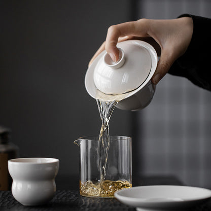 Gohobi Handmade Grass Ash Glaze Sancai Gaiwan