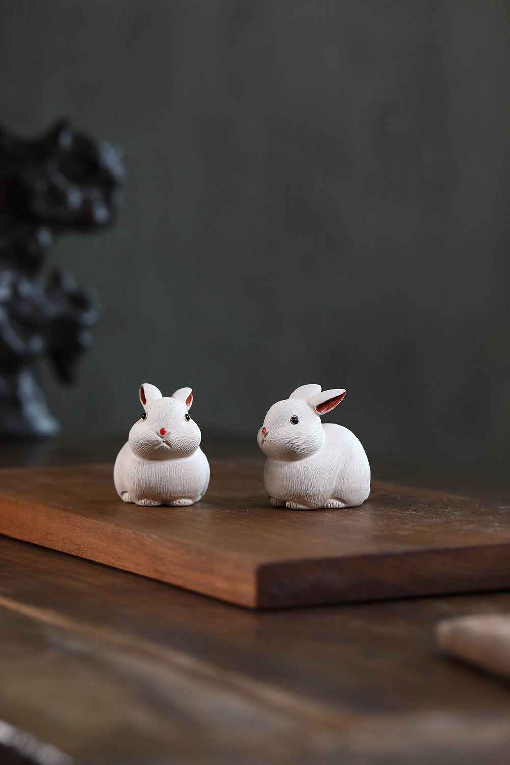 Gohobi Yixing Purple Clay Rabbit Tea Pet – Handmade Zodiac Bunny Tea Table Ornament