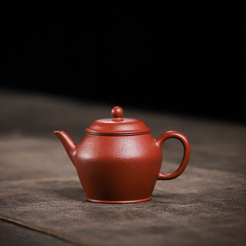 [Chingshui Tang 青水堂] Handemade Yixing Red Zisha Clay Teapot – 100ml Original Ore Zhuni, Traditional Weng-Style, Thin Body, Built-in Filter, Handmade Gongfu Teapot