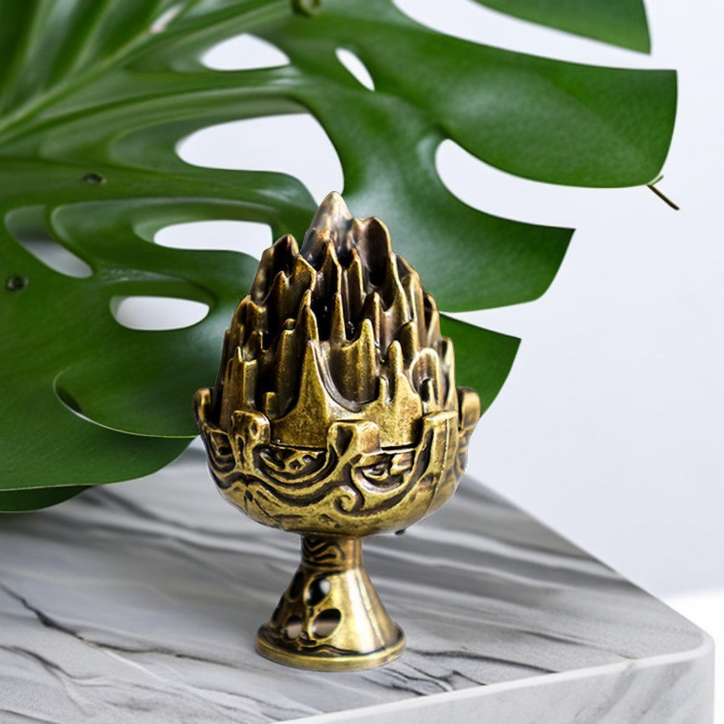 Gohobi Mountain Brass Incense Holder