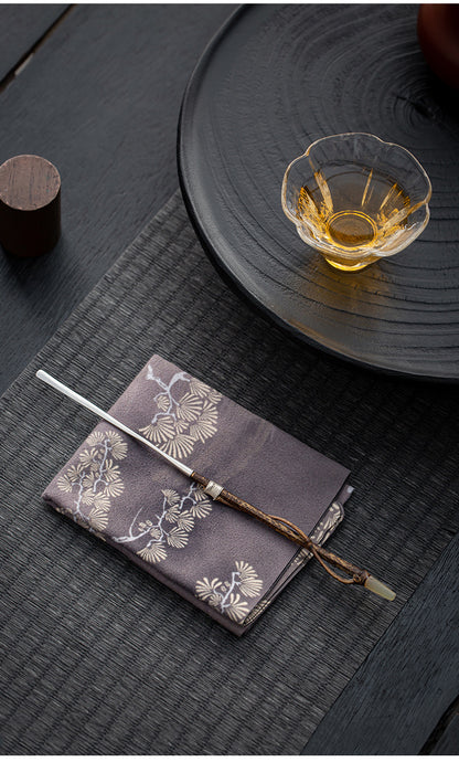 Gohobi Handcrafted Silver Bamboo Tea Scoop