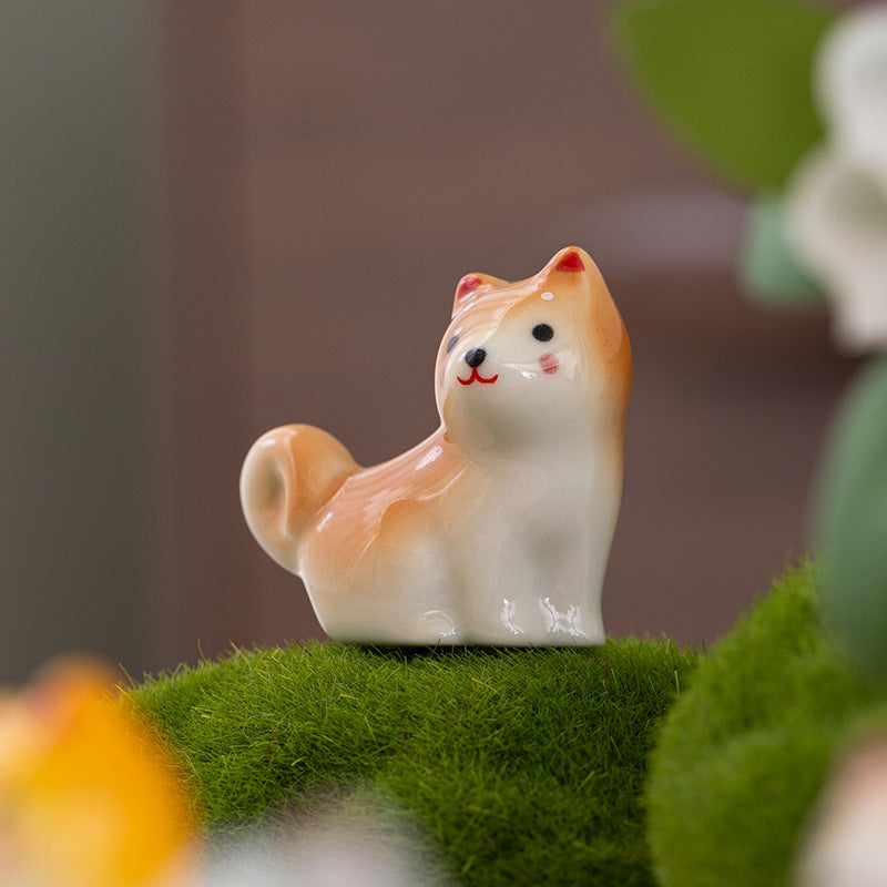 Gohobi Handmade Ceramic Shiba Inu Ornament Chopsticks Rest