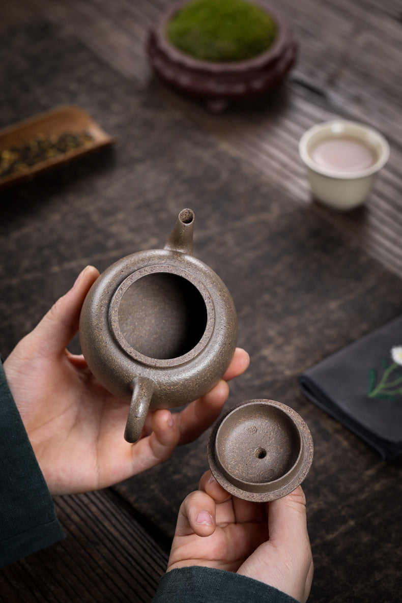 [Chingshui Tang 青水堂] Handmade Yixing Zisha Sandy Purple Clay Teapot – 170ml Original Ore Qing jiangpo Clay, Handmade Light Body with Built-in Filter, Traditional Chinese Purple Clay Teaware