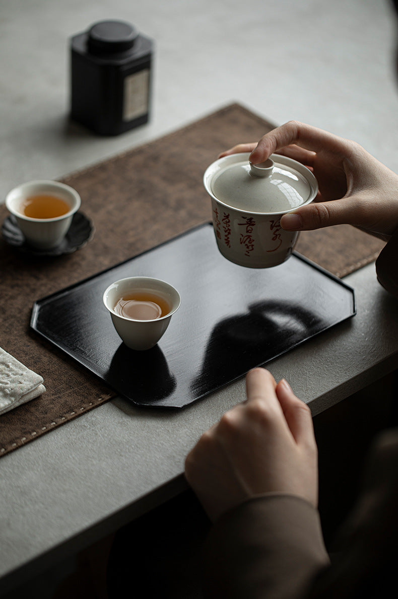 Plateau rectangulaire en fer noir style japonais Gohobi Wabi-Sabi 008