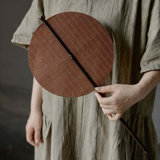Gohobi Handmade Woven Bamboo Round Fan – Chinese Hanfu Hand Fan