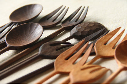 Gohobi Handcrafted Wooden Spoon & Fork