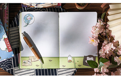 Gohobi Japanese Cat Notebook – A5 Monthly Planner Pocket Diary (4 Styles)