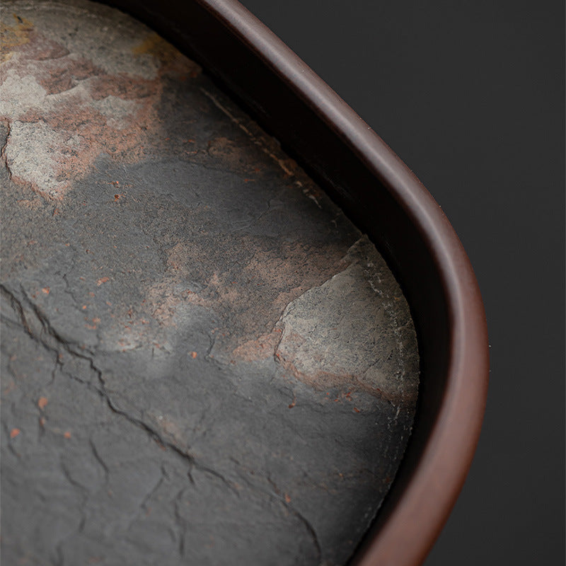 Gohobi Rock Surface Oval Tea Tray